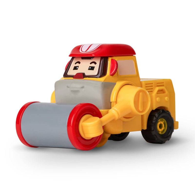 روبوكار بولي Robocar Poli Max DIE-CAST لعبة معدنية للسيارات Steamroller ألعاب مركبات البناء لعبة شاحنة البناء Diecast هدايا حفلات أعياد الميلاد للأطفال الصغار من عمر 1 إلى 5 سنوات للأولاد والبنات - Image 1
